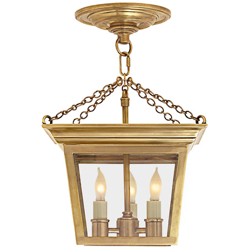 Visual Comfort - SL 5870HAB - Three Light Semi-Flush Mount - Semi Flush Cornice - Hand-Rubbed Antique Brass
