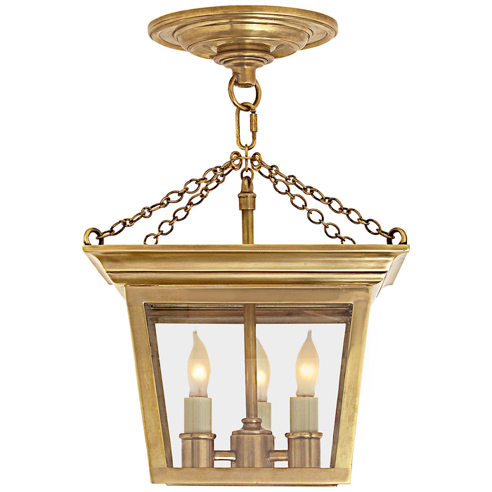 Visual Comfort - SL 5870HAB - Three Light Semi-Flush Mount - Semi Flush Cornice - Hand-Rubbed Antique Brass