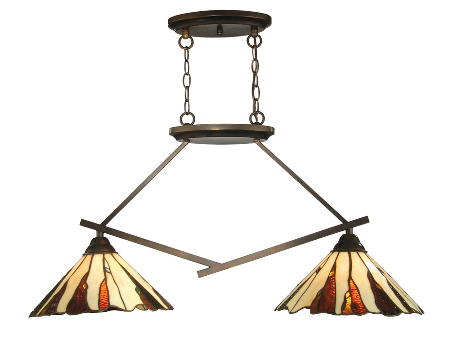 Dale Tiffany - TH12435 - Two Light Island Fixture - Ripley - Copper Bronze