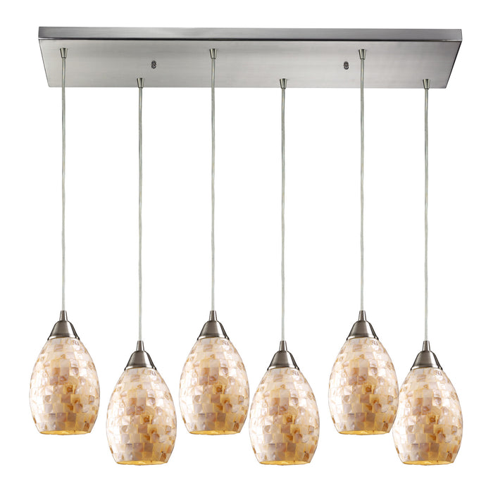 Elk Lighting - 10141/6RC - Six Light Pendant - Capri - Satin Nickel