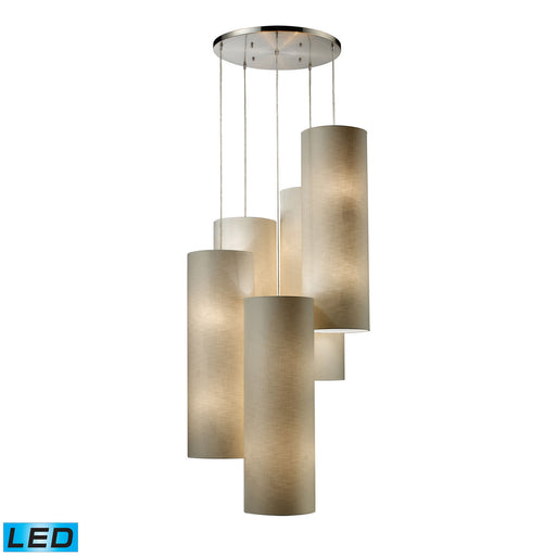 Elk Lighting - 20160/20R-LED - LED Chandelier - Fabric Cylinders - Satin Nickel