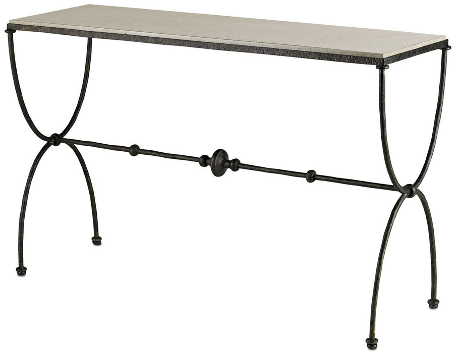 Currey and Company - 4142 - Console Table - Agora - Rustic Bronze/Polished Concrete
