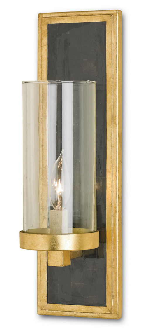 Currey and Company - 5140 - One Light Wall Sconce - Charade - Gold Leaf/Black Penshell Crackle