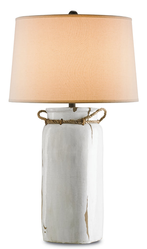 Currey and Company - 6022 - One Light Table Lamp - Sailaway - White Distress Crackle/Natural/Emery Rust