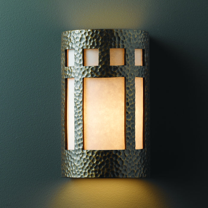 Justice Designs - CER-7345-HMBR - Lantern - Ambiance - Hammered Brass