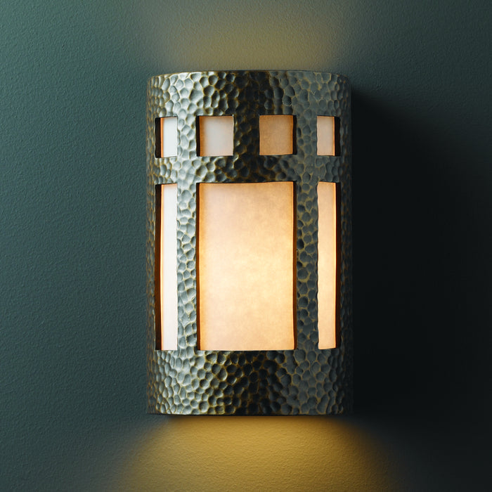 Justice Designs - CER-7355-HMBR - Lantern - Ambiance - Hammered Brass