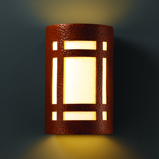 Justice Designs - CER-7485-HMCP - Lantern - Ambiance - Hammered Copper