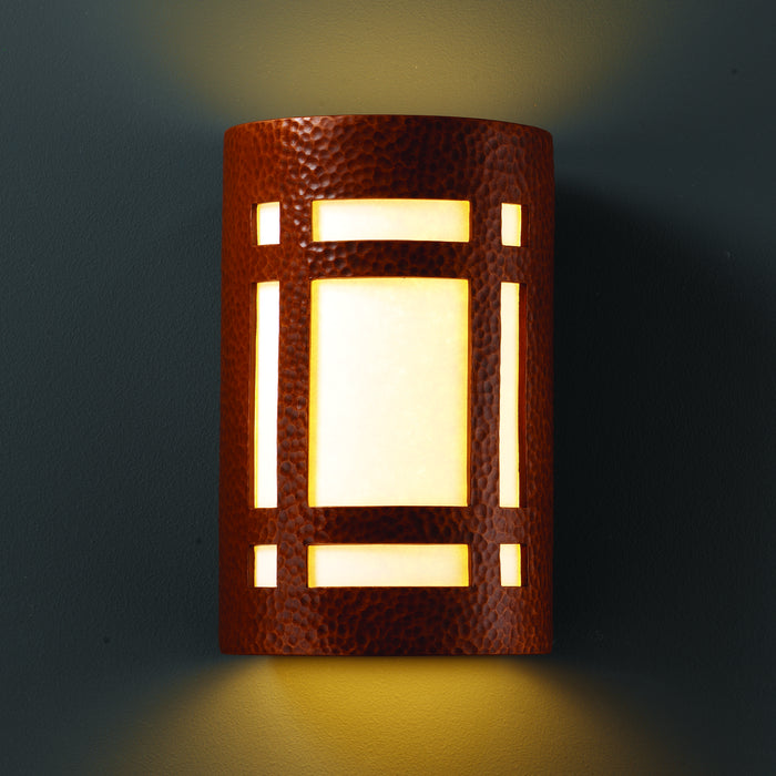 Justice Designs - CER-7485-HMCP - Lantern - Ambiance - Hammered Copper