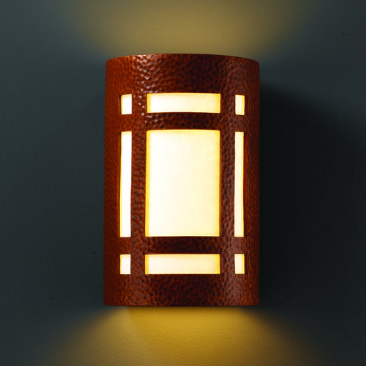 Justice Designs - CER-7495W-HMCP - Lantern - Ambiance - Hammered Copper