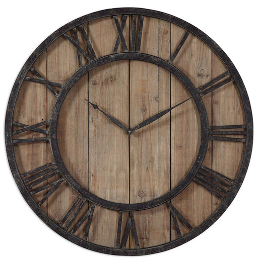 Uttermost - 06344 - Wall Clock - Powell - Rustic Dark Bronze