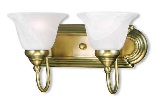Livex Lighting - 1002-01 - Two Light Bath Vanity - Belmont - Antique Brass