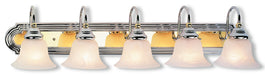 Livex Lighting - 1005-52 - Five Light Bath Vanity - Belmont - Polished Chrome & Polished Brass