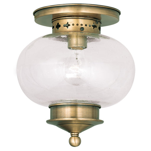 Livex Lighting - 5036-01 - One Light Ceiling Mount - Harbor - Antique Brass