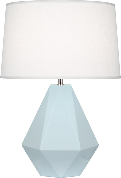 Robert Abbey - 936 - One Light Table Lamp - Delta - Baby Blue Glazed Ceramic w/ Polished Nickel