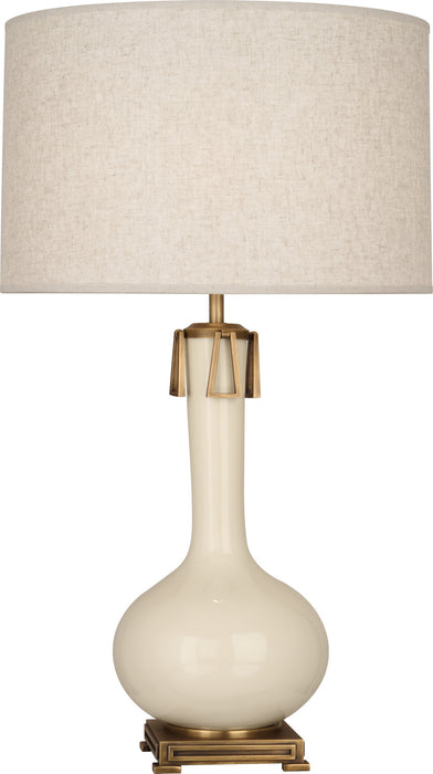 Robert Abbey - BN992 - One Light Table Lamp - Athena - Bone Glazed Ceramic w/ Aged Brass