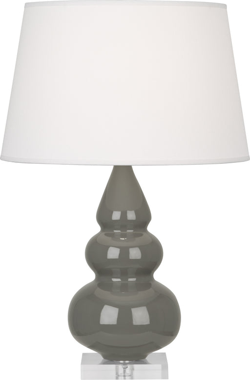 Robert Abbey - CR33X - One Light Accent Lamp - Small Triple Gourd - Ash Glazed Ceramic w/ Lucite Base