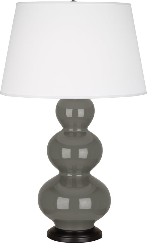 Robert Abbey - CR41X - One Light Table Lamp - Triple Gourd - Ash Glazed Ceramic w/ Deep Patina Bronzeed