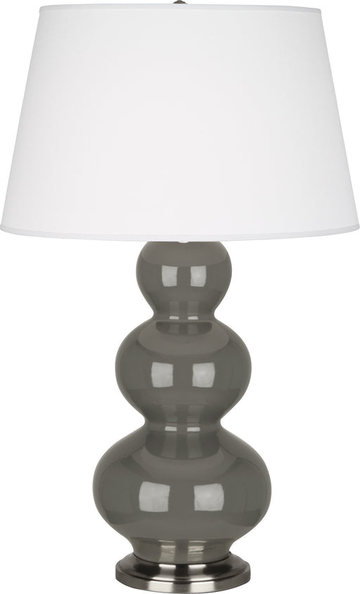 Robert Abbey - CR42X - One Light Table Lamp - Triple Gourd - Ash Glazed Ceramic w/ Antique Silvered