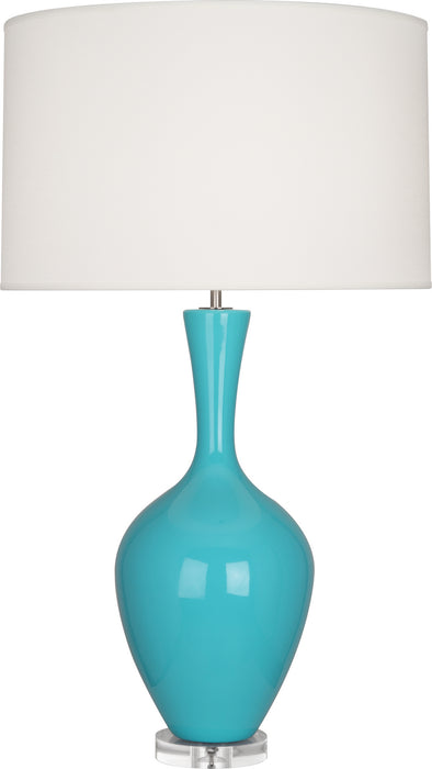 Robert Abbey - EB980 - One Light Table Lamp - Audrey - Egg Blue Glazed Ceramic