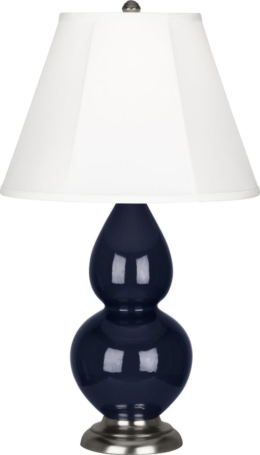 Robert Abbey - MB12 - One Light Accent Lamp - Small Double Gourd - Midnight Blue Glazed Ceramic w/ Antique Silvered