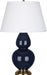 Robert Abbey - MB20X - One Light Table Lamp - Double Gourd - Midnight Blue Glazed Ceramic w/ Antique Brassed