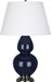 Robert Abbey - MB22X - One Light Table Lamp - Double Gourd - Midnight Blue Glazed Ceramic w/ Antique Silvered