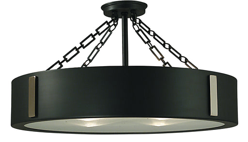 Framburg - 2412 CH/PN - Four Light Flush / Semi-Flush Mount - Oracle - Charcoal with Polished Nickel Accents
