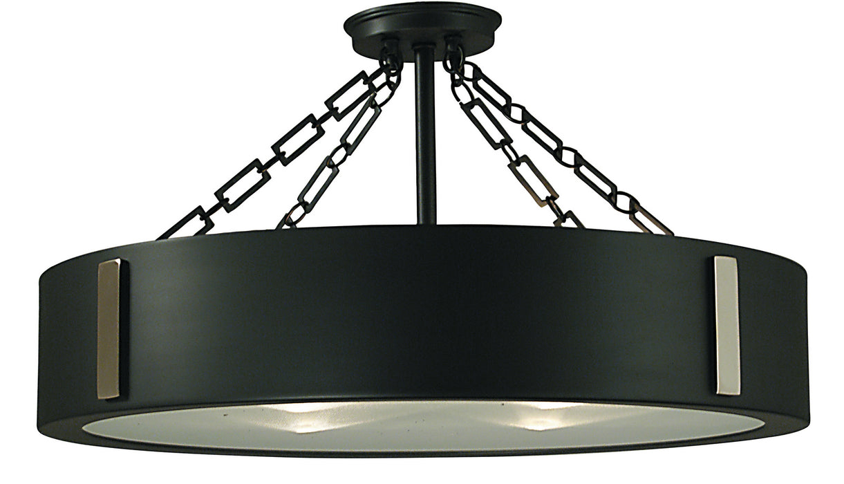 Framburg - 2416 CH/PN - Four Light Flush / Semi-Flush Mount - Oracle - Charcoal with Polished Nickel Accents