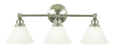 Framburg - 2423 PN/WH - Three Light Wall Sconce - Taylor - Polished Nickel with White Marble Glass Shade