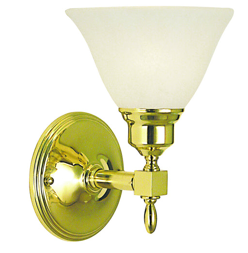 Framburg - 2431 PB/WH - One Light Wall Sconce - Taylor - Polished Brass with White Marble Glass Shade