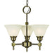 Framburg - 2438 AB/WH - Three Light Chandelier - Taylor - Antique Brass with White Marble Glass Shade