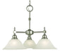 Framburg - 2439 BN/WH - Three Light Chandelier - Taylor - Brushed Nickel with White Marble Glass Shade