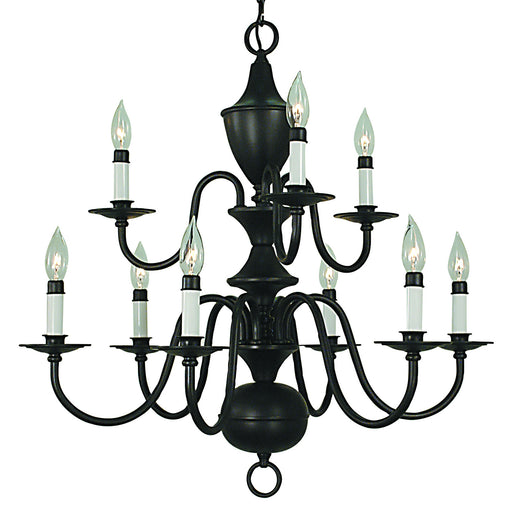 Framburg - 2529 MBLACK - Nine Light Chandelier - Jamestown - Matte Black