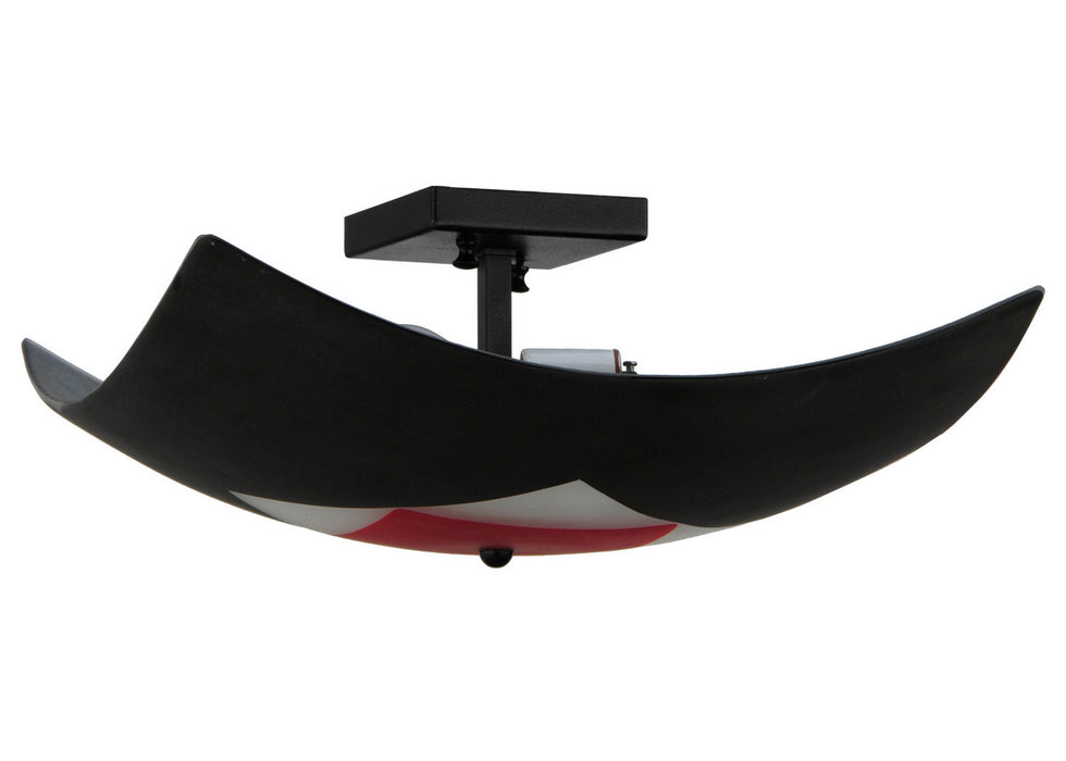 Meyda Tiffany - 20843 - Two Light Flushmount - Tucano - Black/Clear/Red