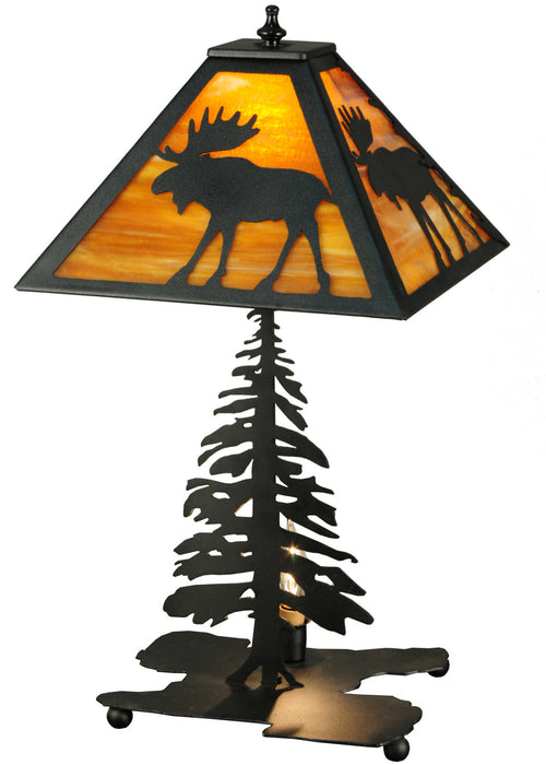 Meyda Tiffany - 27293 - Two Light Table Lamp - Lone Moose - Craftsman Brown