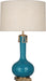 Robert Abbey - PC992 - One Light Table Lamp - Athena - Peacock Glazed Ceramic w/ Aged Brass