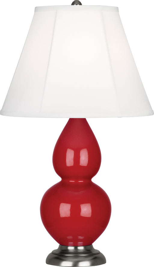 Robert Abbey - RR12 - One Light Accent Lamp - Small Double Gourd - Ruby Red Glazed Ceramic w/ Antique Silvered