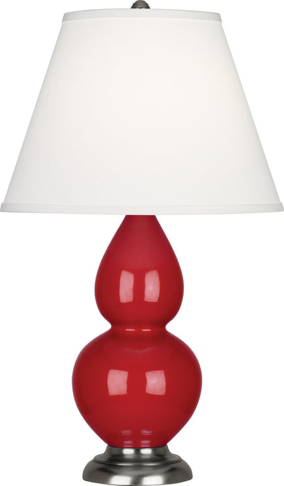 Robert Abbey - RR12X - One Light Accent Lamp - Small Double Gourd - Ruby Red Glazed Ceramic w/ Antique Silvered