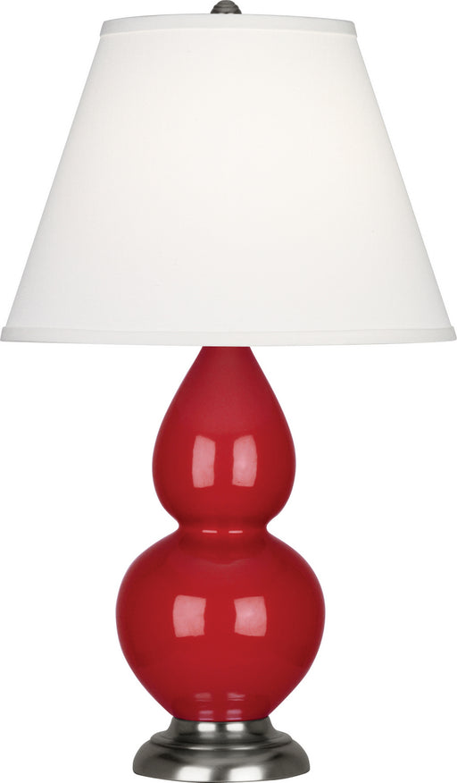 Robert Abbey - RR12X - One Light Accent Lamp - Small Double Gourd - Ruby Red Glazed Ceramic w/ Antique Silvered