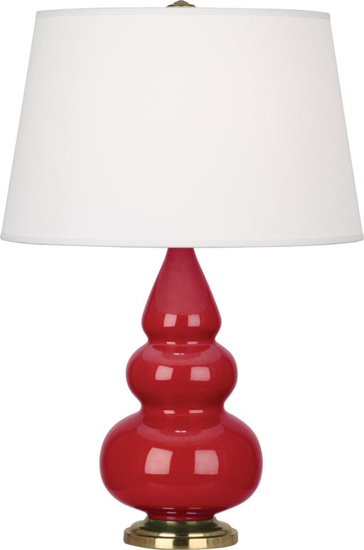 Robert Abbey - RR30X - One Light Accent Lamp - Small Triple Gourd - Ruby Red Glazed Ceramic w/ Antique Brassed