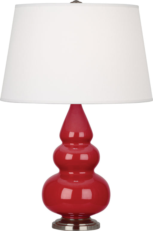 Robert Abbey - RR32X - One Light Accent Lamp - Small Triple Gourd - Ruby Red Glazed Ceramic w/ Antique Silvered