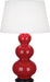 Robert Abbey - RR41X - One Light Table Lamp - Triple Gourd - Ruby Red Glazed Ceramic w/ Deep Patina Bronzeed