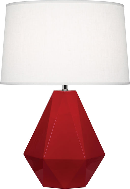 Robert Abbey - RR930 - One Light Table Lamp - Delta - Ruby Red Glazed Ceramic
