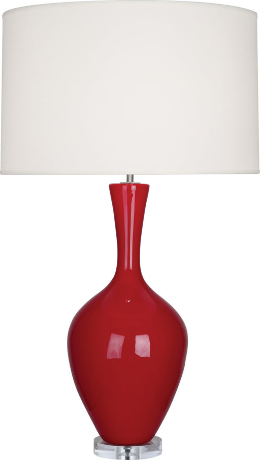 Robert Abbey - RR980 - One Light Table Lamp - Audrey - Ruby Red Glazed Ceramic