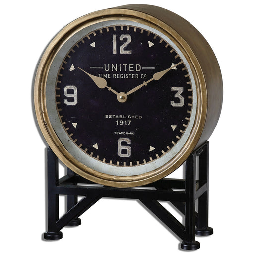 Uttermost - 06094 - Table Clock - Shyam - Brass /Aged Black