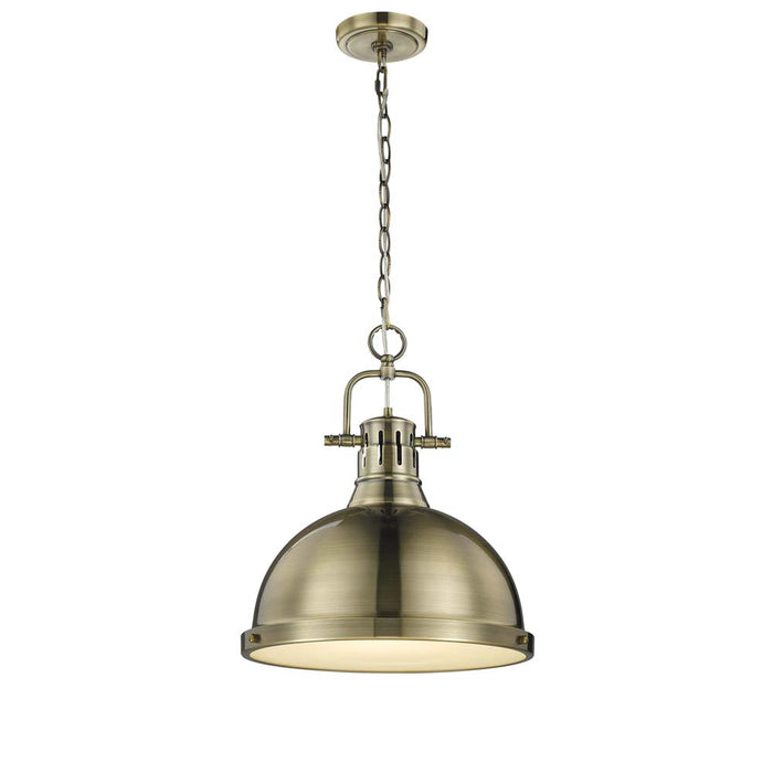 Golden - 3602-L AB-AB - One Light Pendant - Duncan - Aged Brass