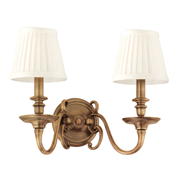 Hudson Valley - 1742-AGB - Two Light Wall Sconce - Charleston - Aged Brass