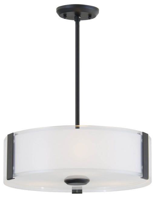 DVI Lighting - DVP14506GR-SSOP - Three Light Pendant - Zurich - Graphite with Silk Screened Opal Glass