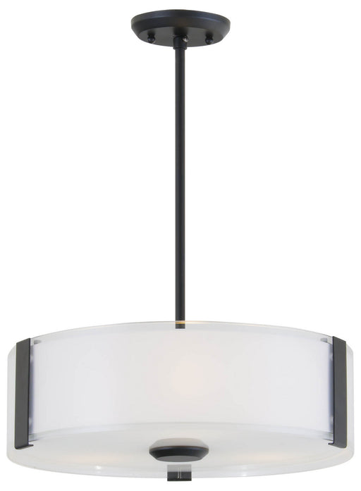 DVI Lighting - DVP14508GR-SSOP - Three Light Pendant - Zurich - Graphite with Silk Screened Opal Glass