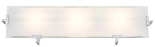 DVI Lighting - DVP14543CH-SSOP - Three Light Vanity - Zurich - Chrome with Silk Screened Opal Glass